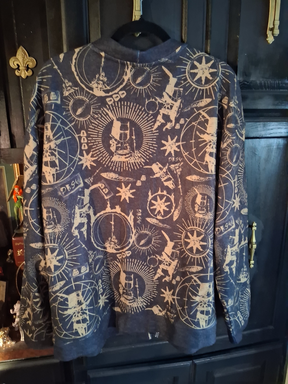 Nerdywave Worship The Sun Black And Gold Button-Up Cardigan - Picture 3 of 5